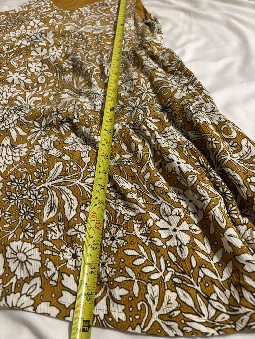 Rachel Ashwell Floral Smock Sleeveless Midi Dress Mustard Yellow - Picture 9 of 9